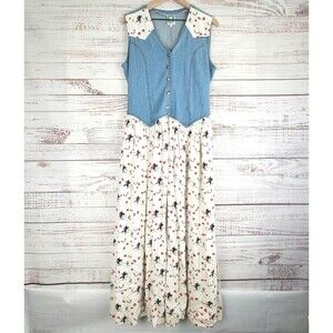 Vintage Desert West Dress By Sherry Holt Womens L Western Bohemian Cottagecore